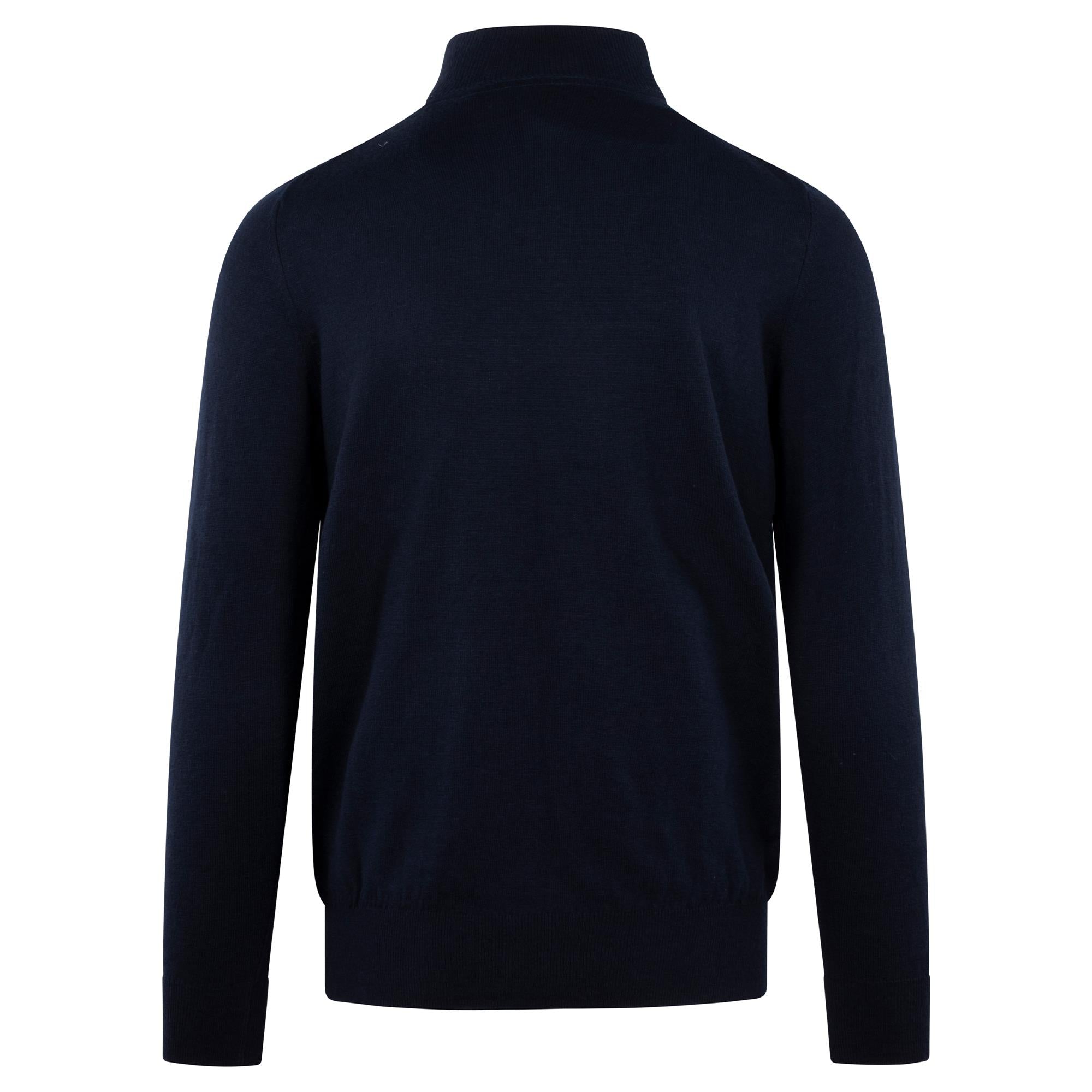 Lyle & Scott Cotton Merion Quarter Zip Jumper Dark Navy